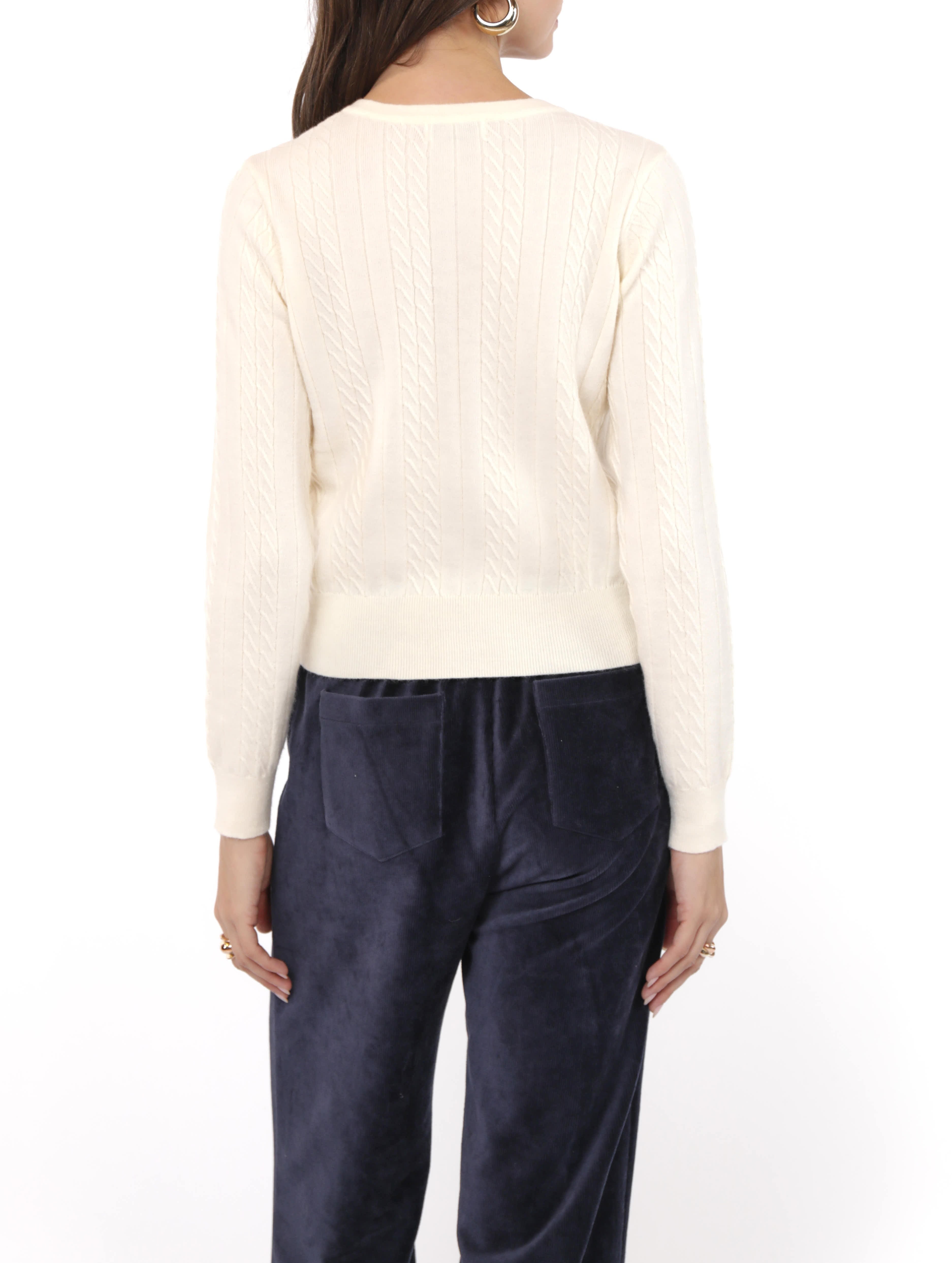 Mochi Heart Button Sweater Cardigan