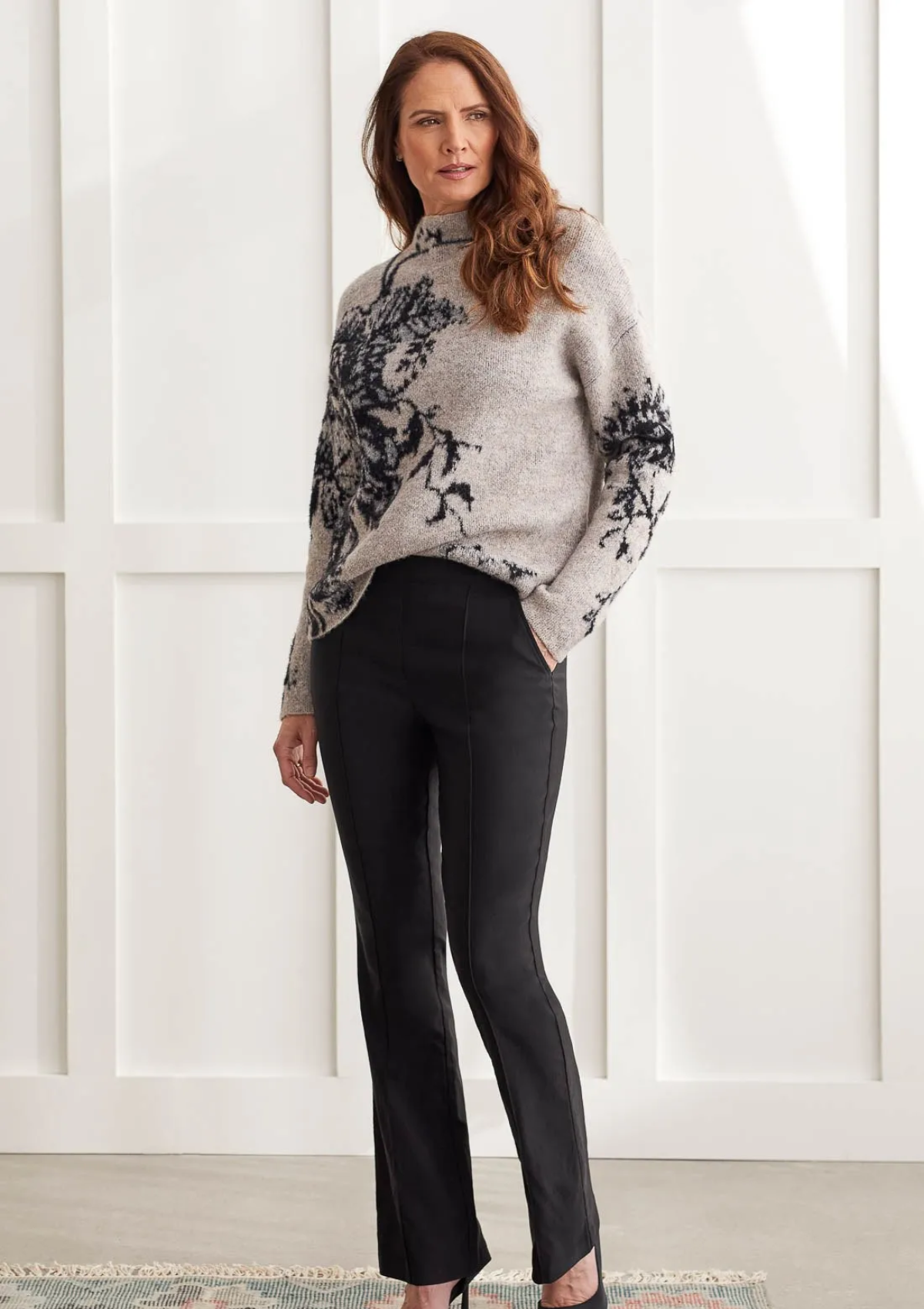 Hazel Double-Knit Funnel Neck Sweater
