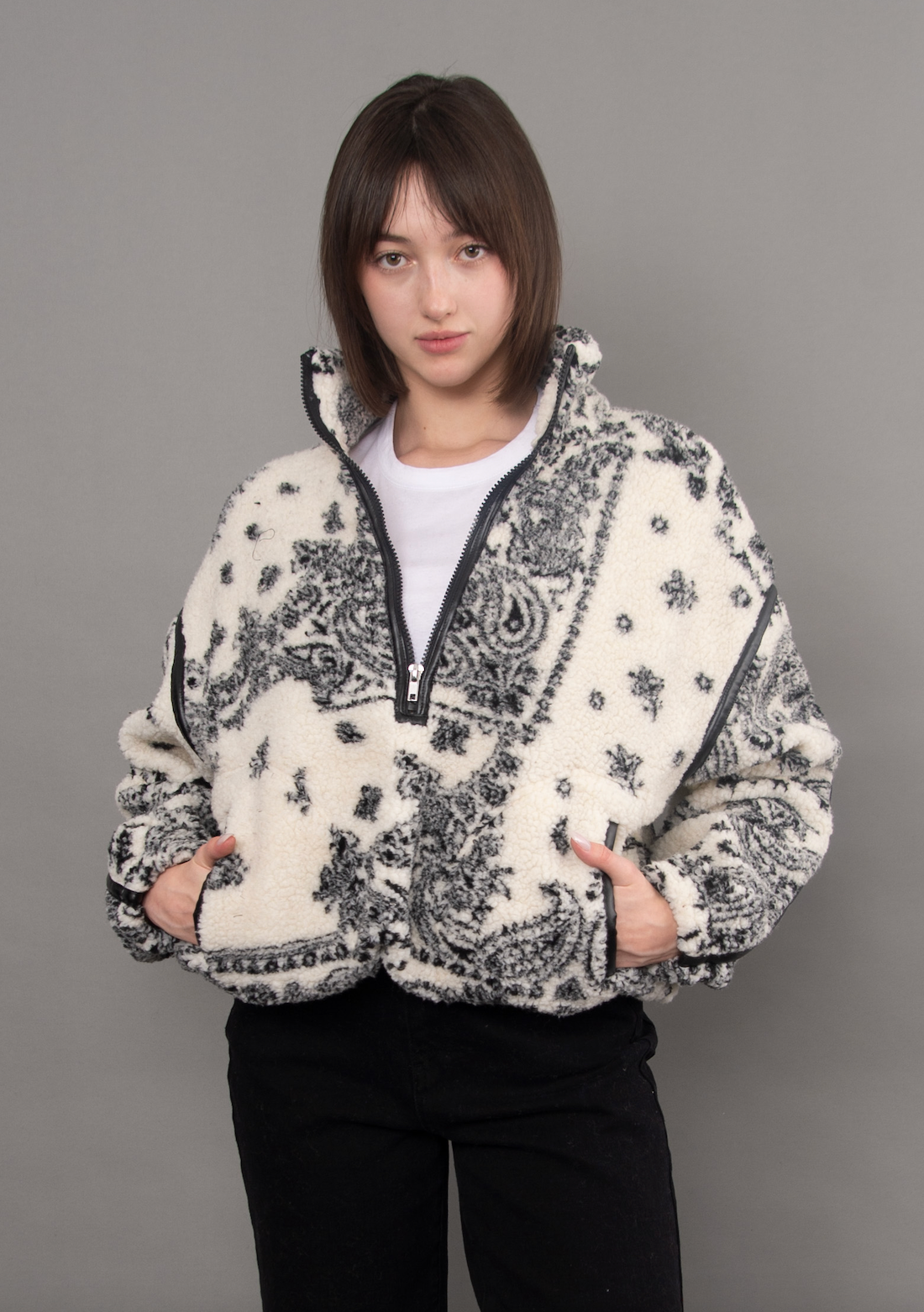 Mila Ladies 1/2 Zip Sherpa Pullover