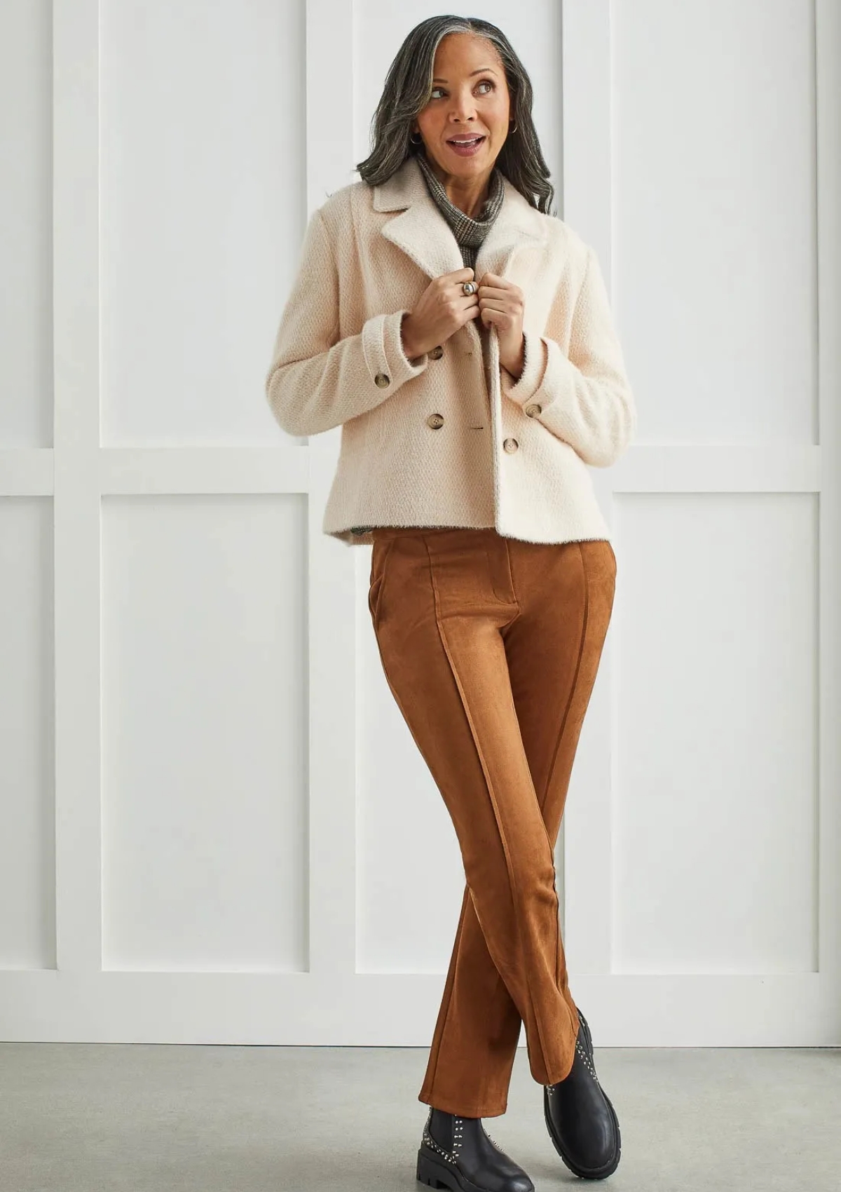 Long Sleeve Lined Double Breast Jacket