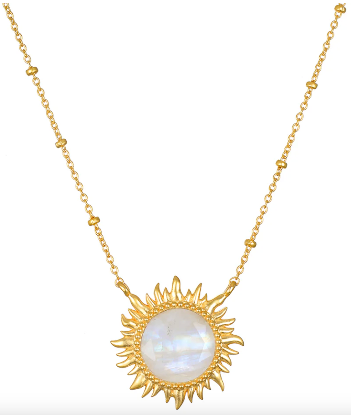 16" Moonstone Sun Necklace