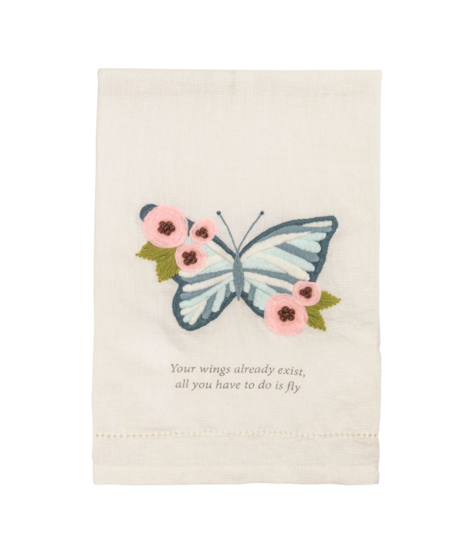 Wings Embroidered Garden Towel