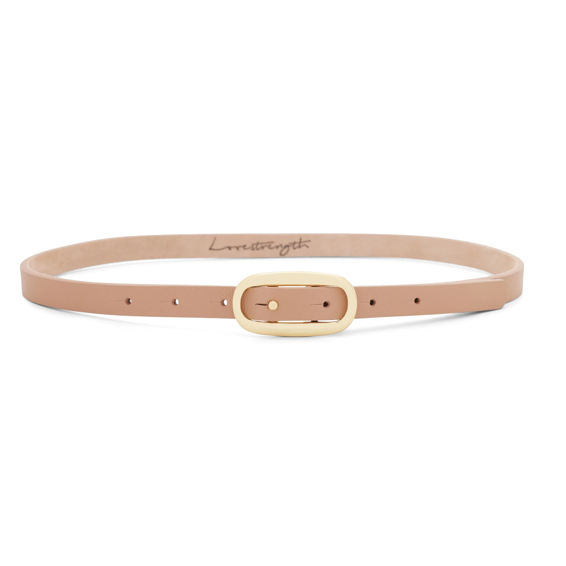 Indo Leather Belt with Thin Profile and Oval Buckle