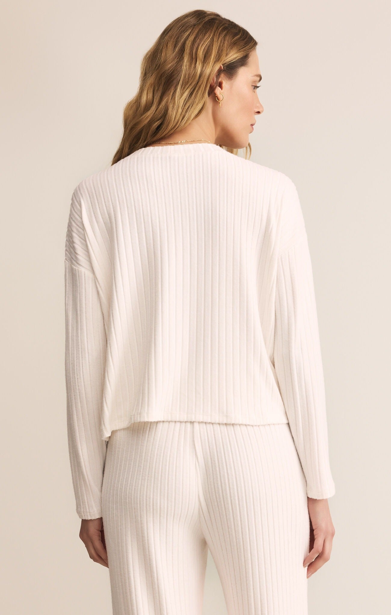 Mara Rib Cardigan - Vanilla Ice