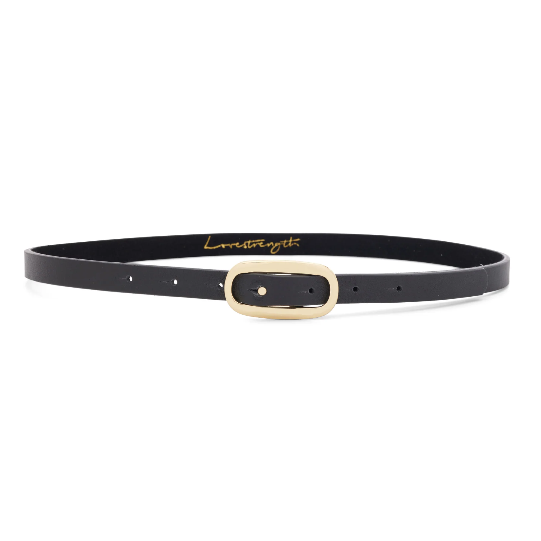 Indo Leather Belt with Thin Profile and Oval Buckle