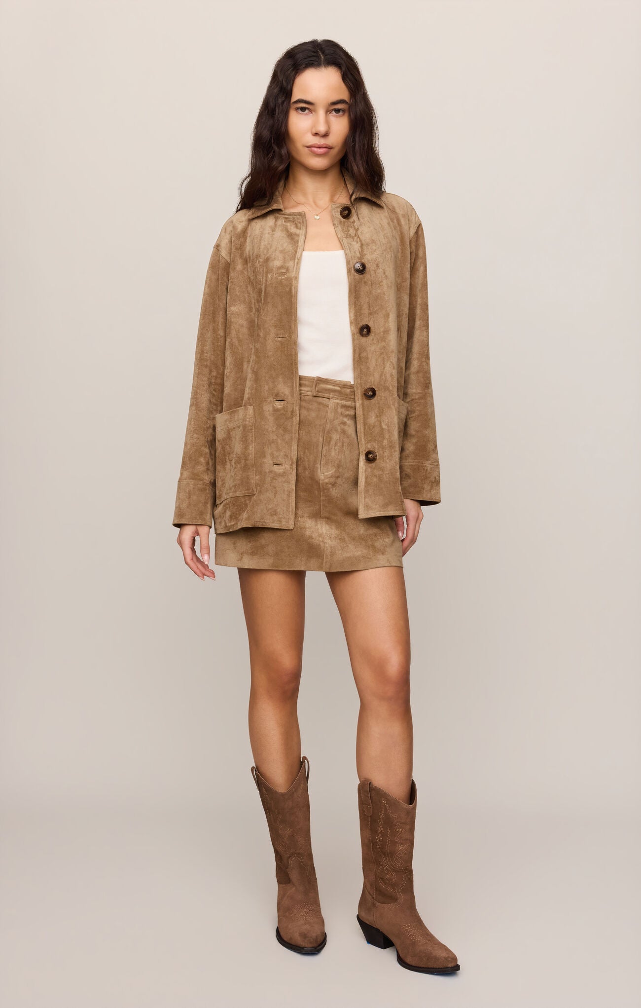 Decker Suede Chore Jacket - Light Sand