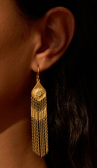 Opal Sun Fringe Earrings