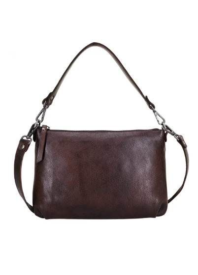 Stevie Handcrafted Leather Crossbody Bag - Brown