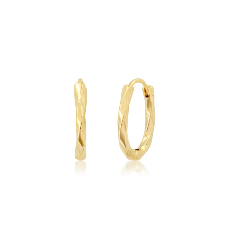 Small Tapered Gold Hoop Earrings