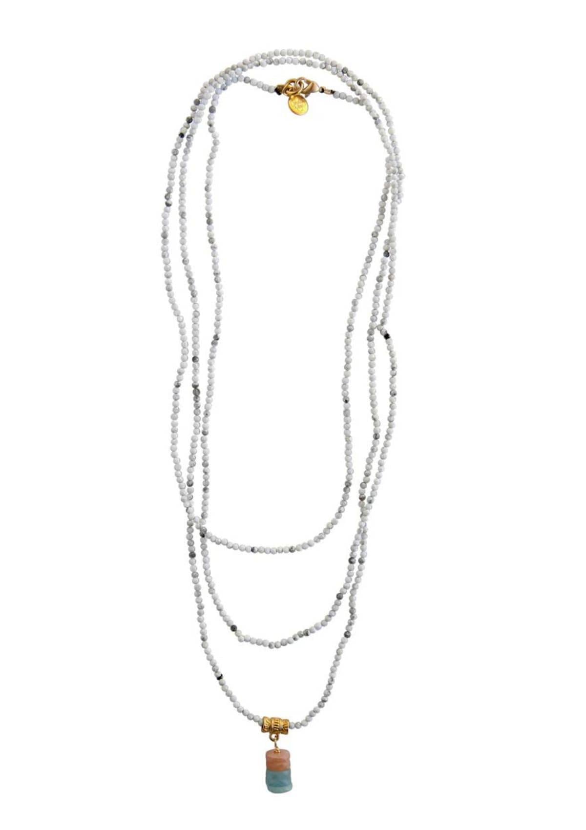 Aramis Beaded Layering Necklace - White Opal -Catherine Page- Ruby Jane-