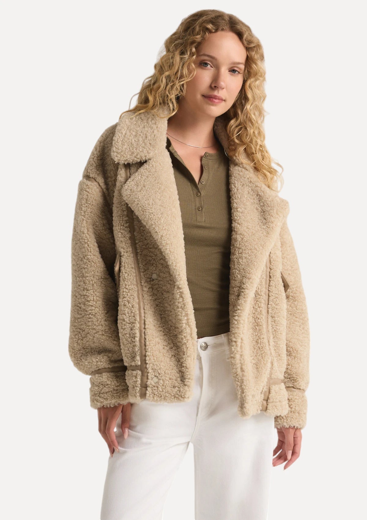 Cream sherpa coat online