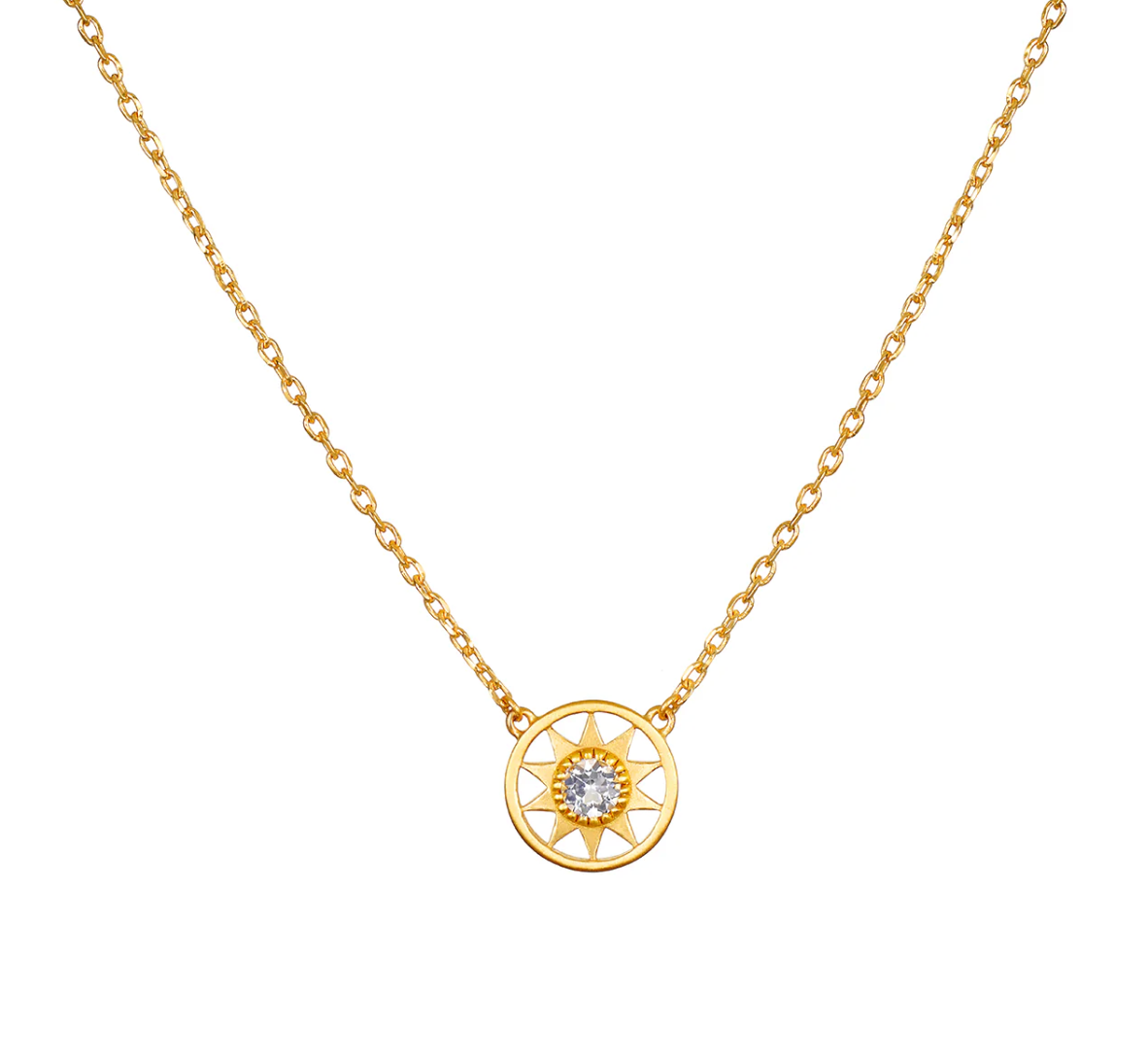 16" Cut Out Sun Necklace