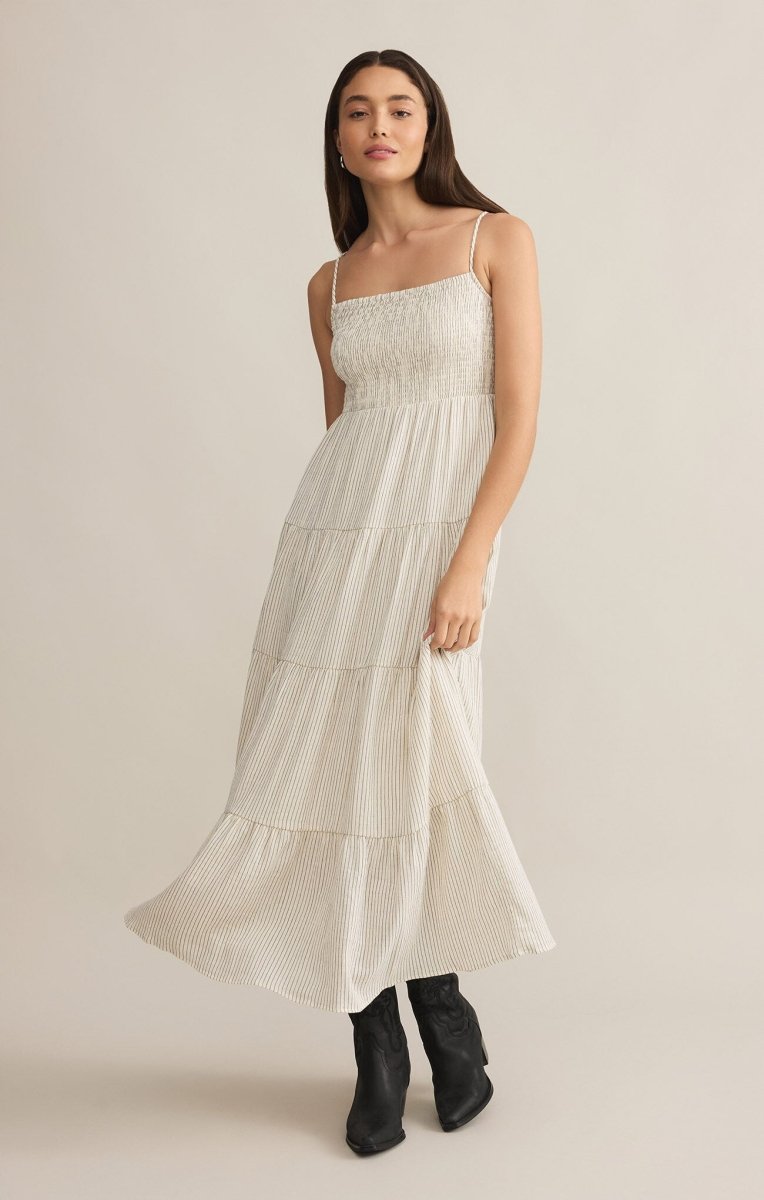 Balos Striped Maxi Dress-Natural - RubyJane & Valleygirl Balos Striped Maxi Dress-Natural - RubyJane & Valleygirl