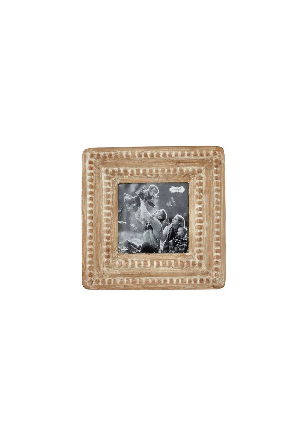 Beaded Wood Square Picture Frame -Mud Pie- Ruby Jane-