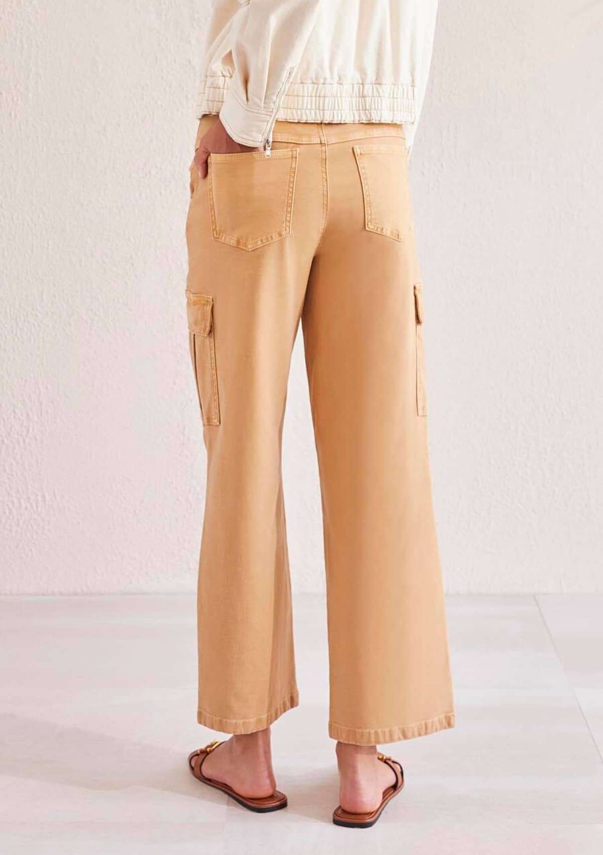 Brooke Hugging Wide Leg Jeans with Cargo Pockets -Tribal- Ruby Jane-