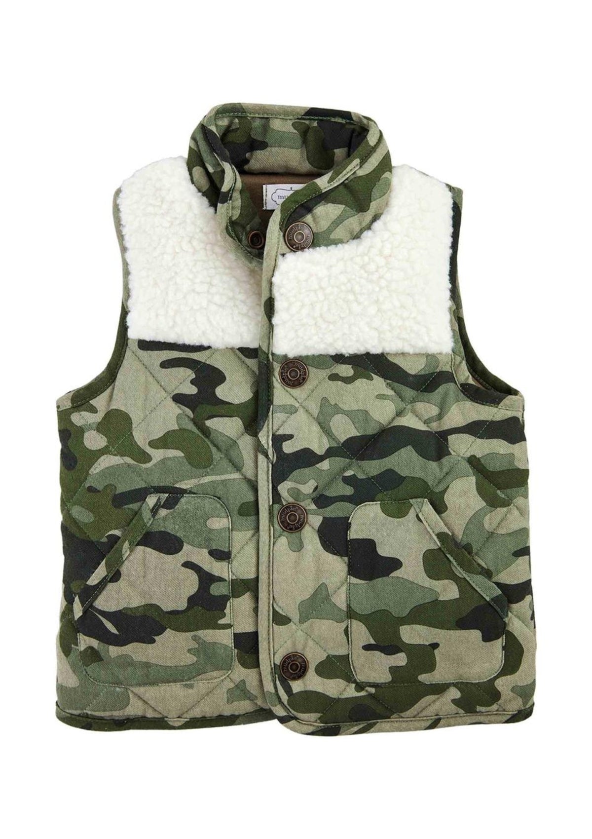 Camo Sherpa Vest -Mud Pie / One Coas- Ruby Jane-