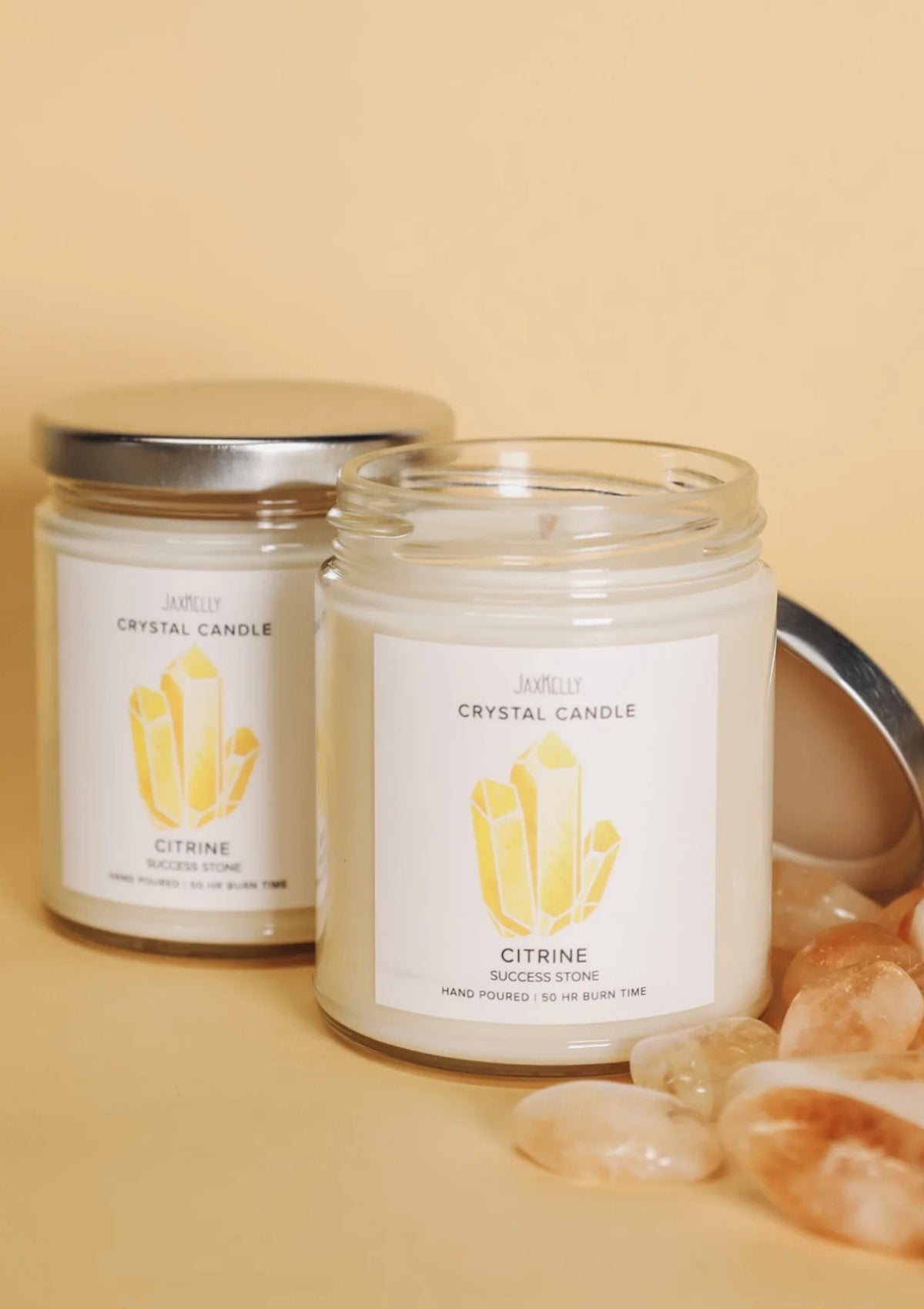 Citrine Crystal Candle -JaxKelly- Ruby Jane-