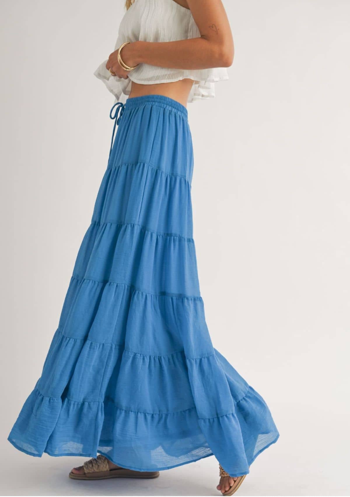 Blue tiered with drawstring