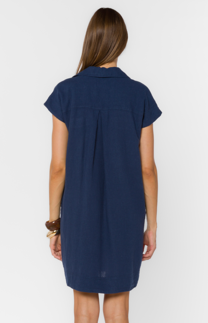 Deanna Short Sleeve Utility Dress - French Navy
