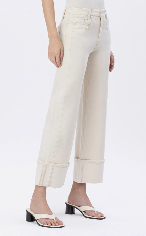 Super High-Rise Cuffed Wide Jeans