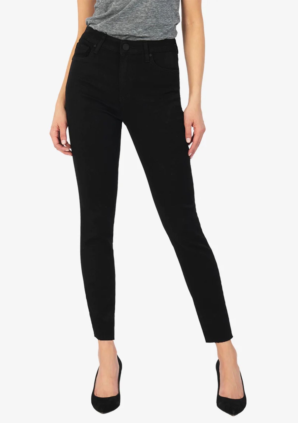 Donna High Rise Fab Ab Ankle Skinny Jeans, Black -Kut from the Kloth- Ruby Jane-