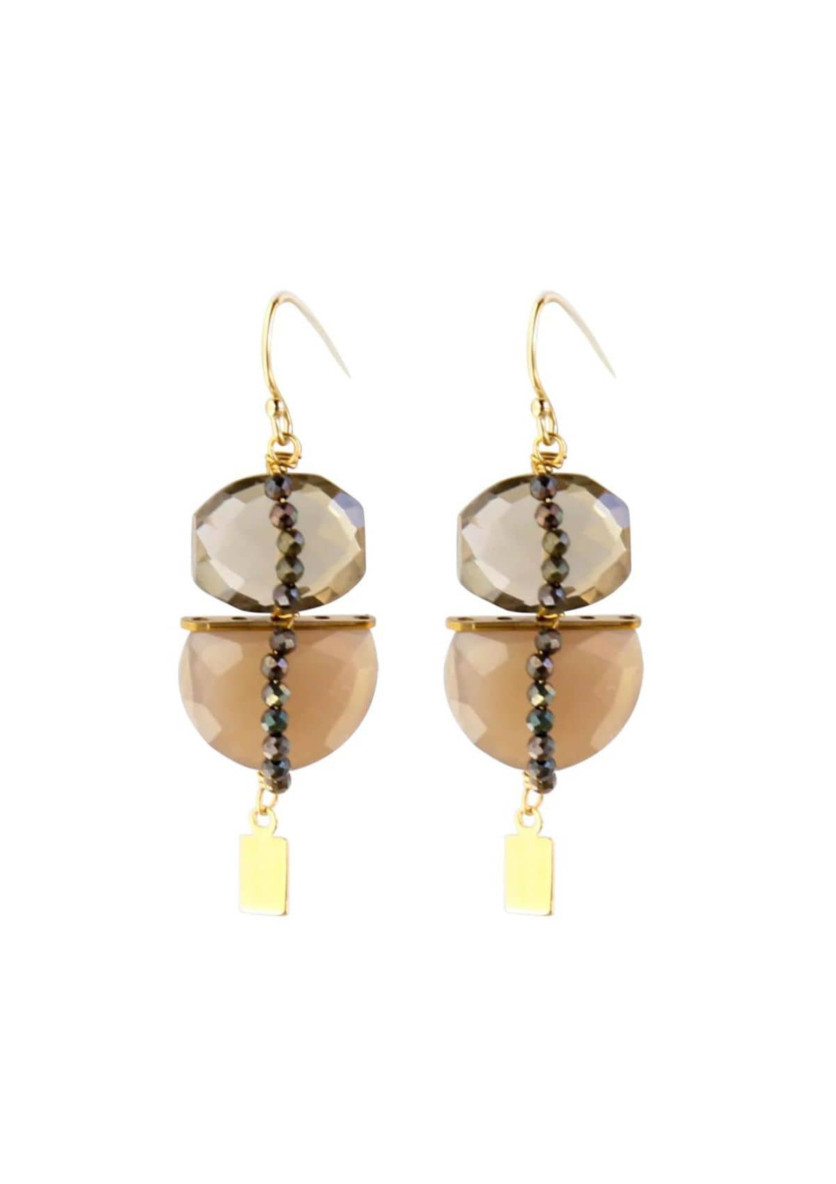 Duet Earrings - Chocolate Moonstone -Catherine Page- Ruby Jane-