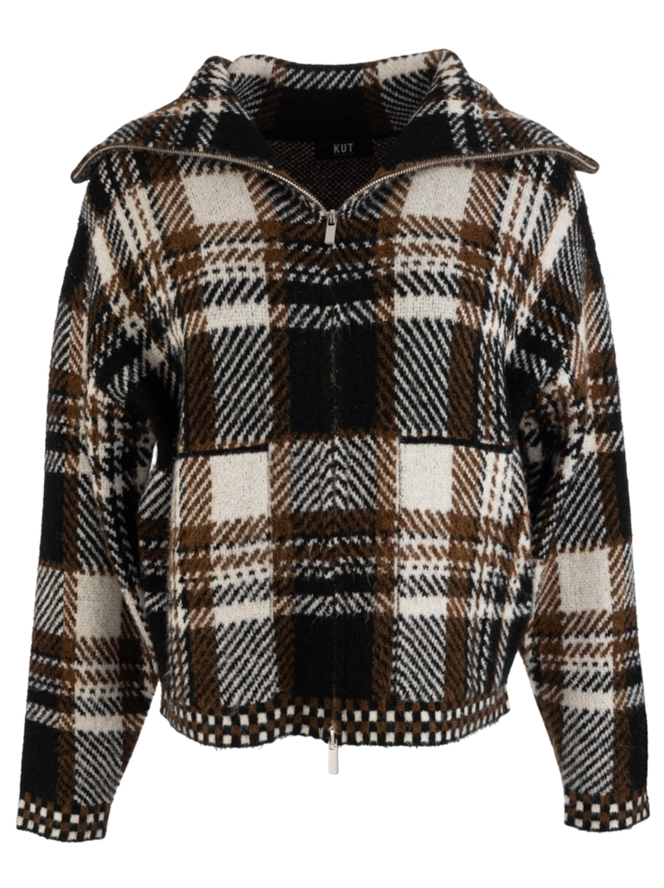 Rue Zip Up Sweater Knit Jacket - Chocolate