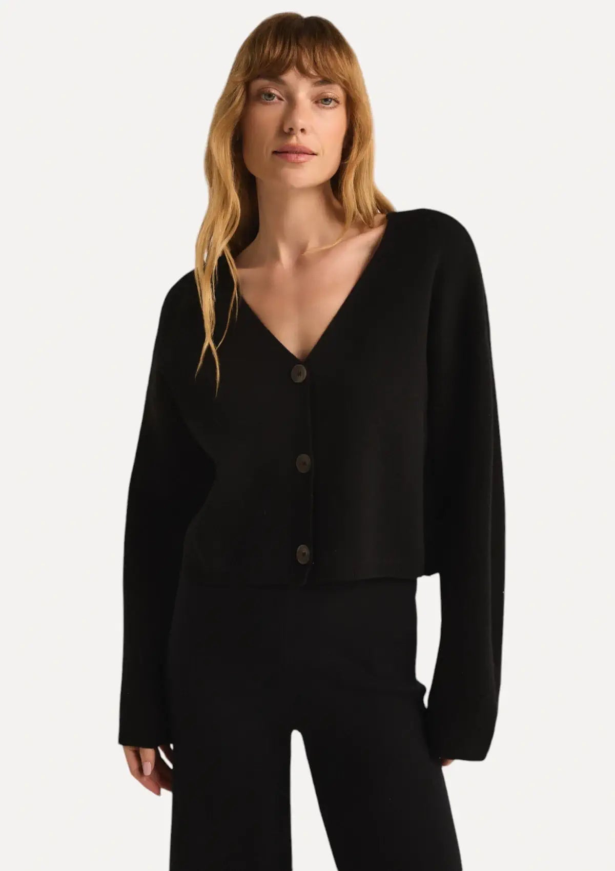 トップス OUAT 011- BLACK OFFICE CREWNECK CARDIGAN OUAT 011- BLACK OFFICE CREWNECK CARDIGAN
