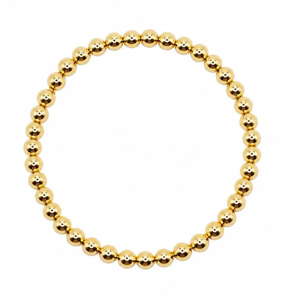 4MM Stretch Gold Plated Bracelet