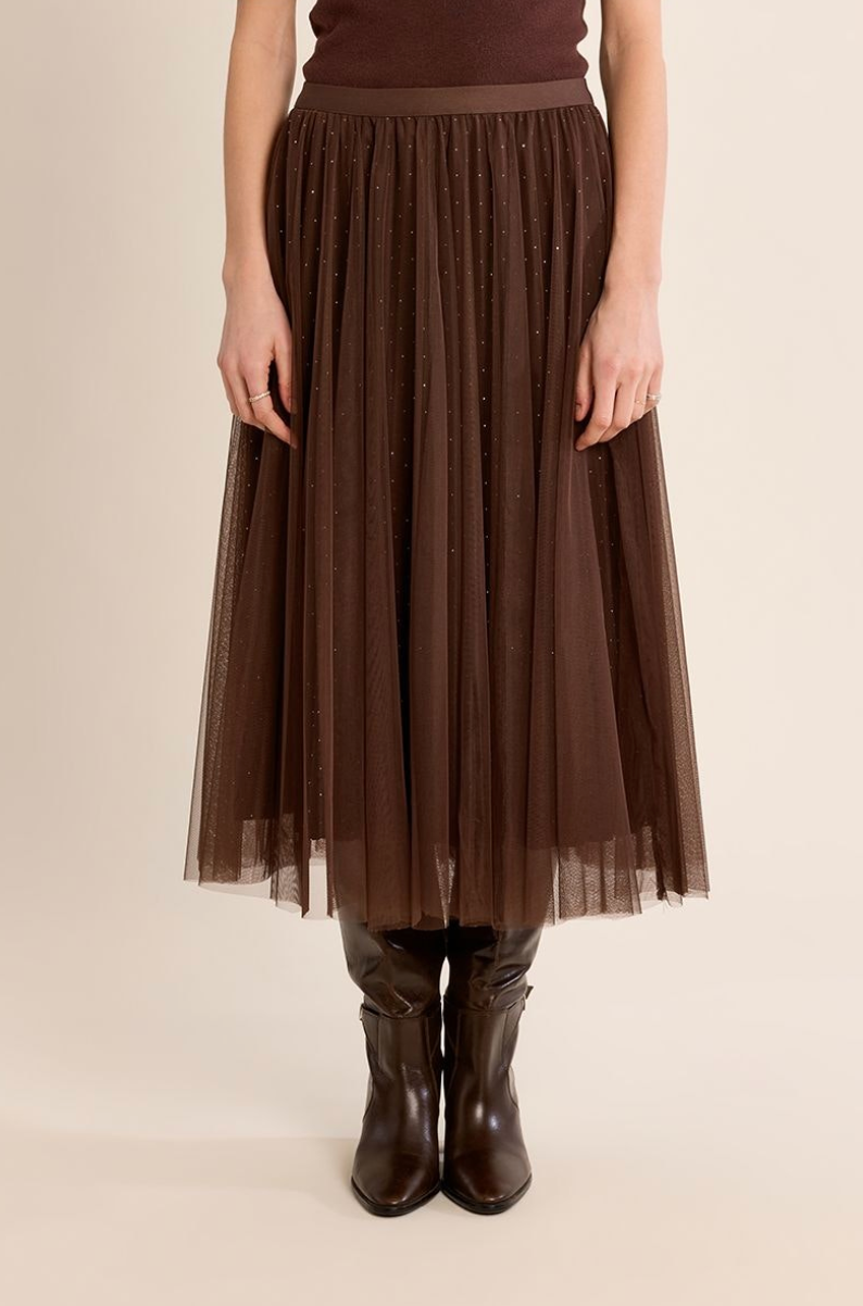 Knit Midi Skirt - Brown