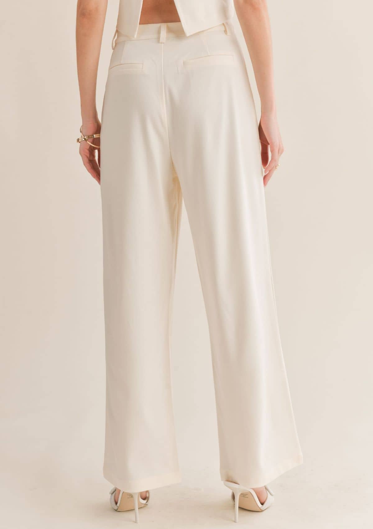 Follow Me Pleated Trousers - Off White -Sage the Label- Ruby Jane-