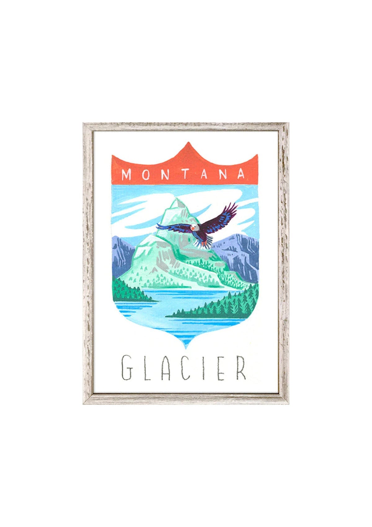 Glacier National Park Mini Framed Canvas -GreenBox Art- Ruby Jane-