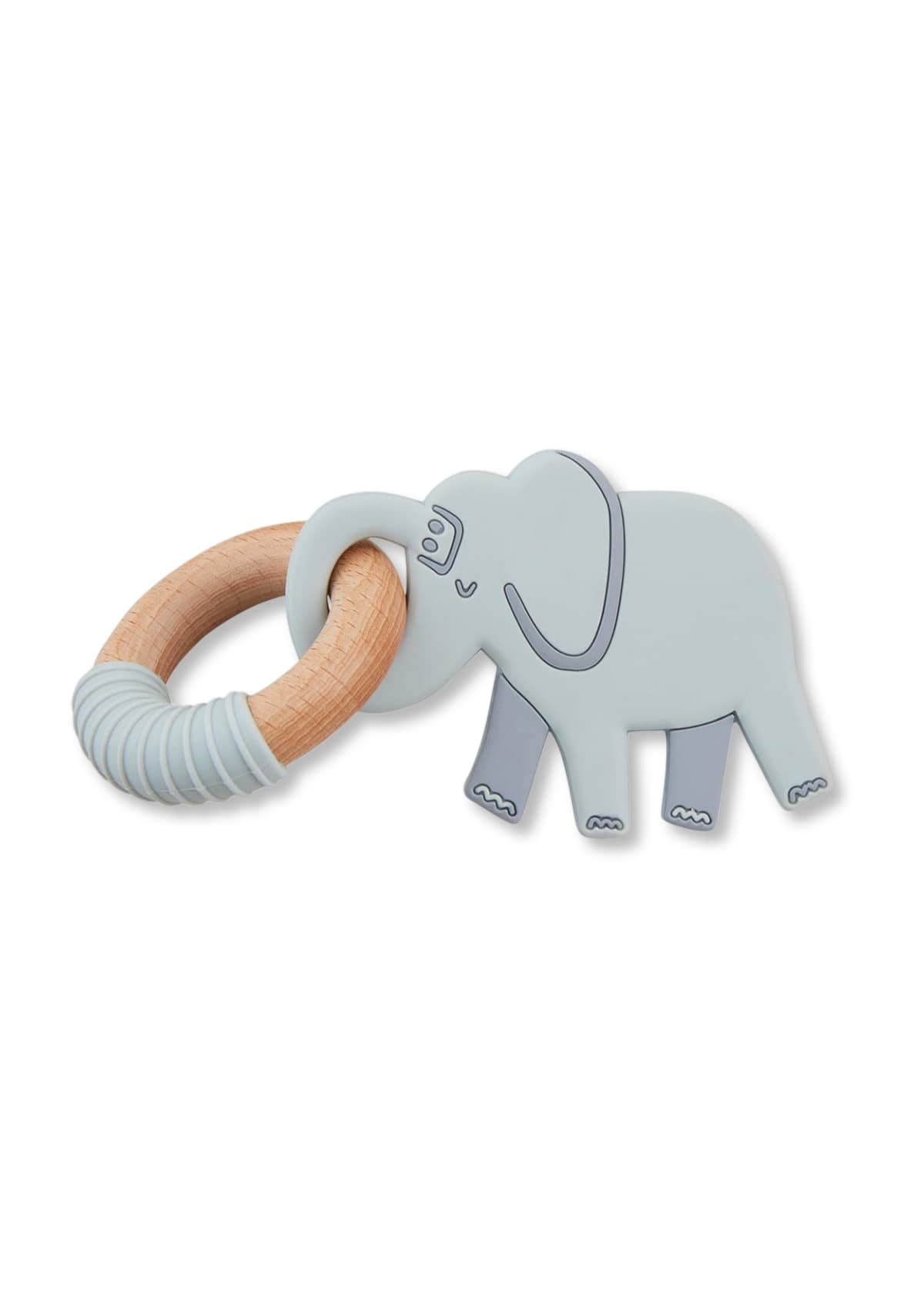 Gray Elephant Ring Baby Teether -Mud Pie / One Coas- Ruby Jane-