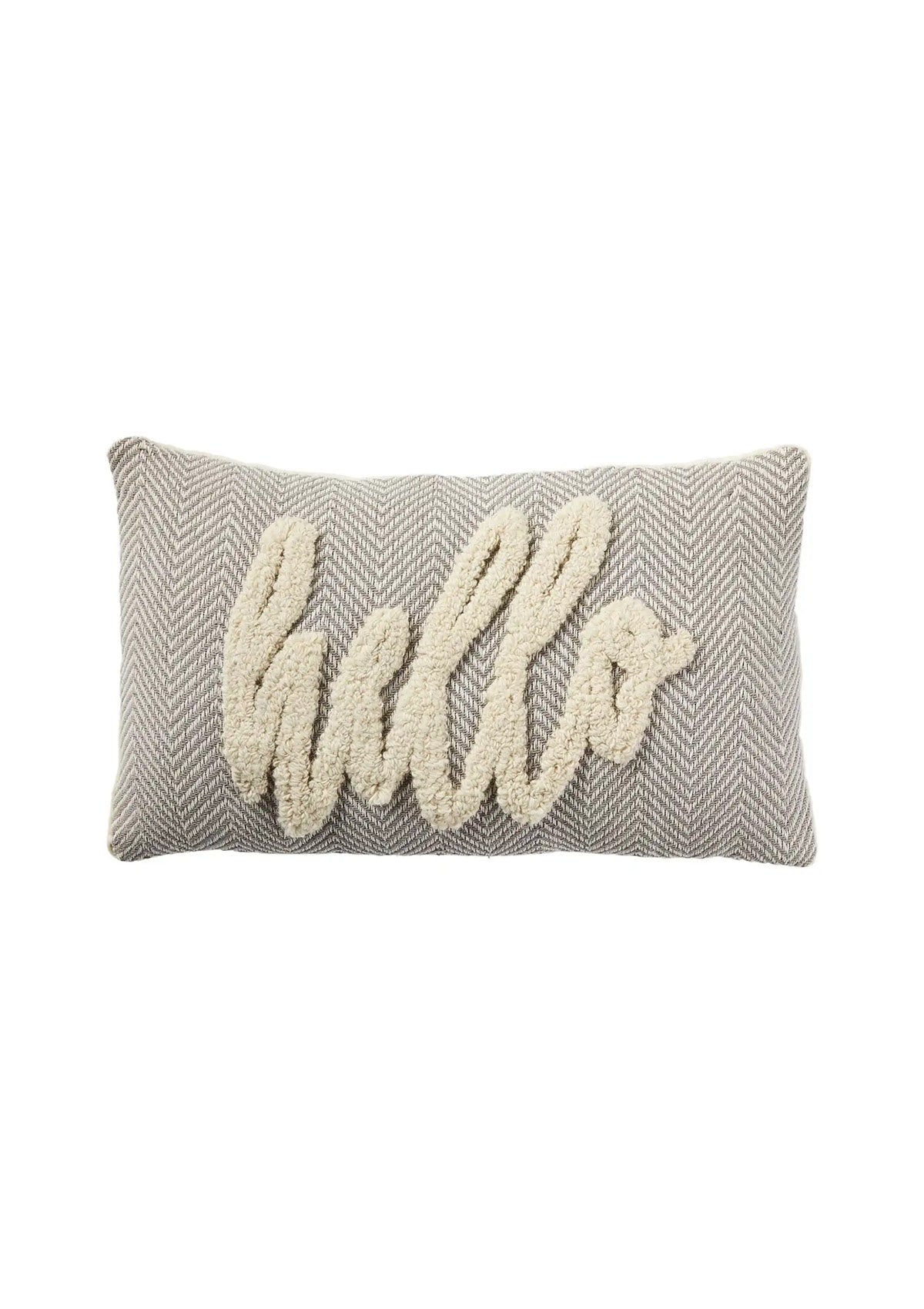 'Hello' Tufted Throw Pillow -Mud Pie- Ruby Jane-