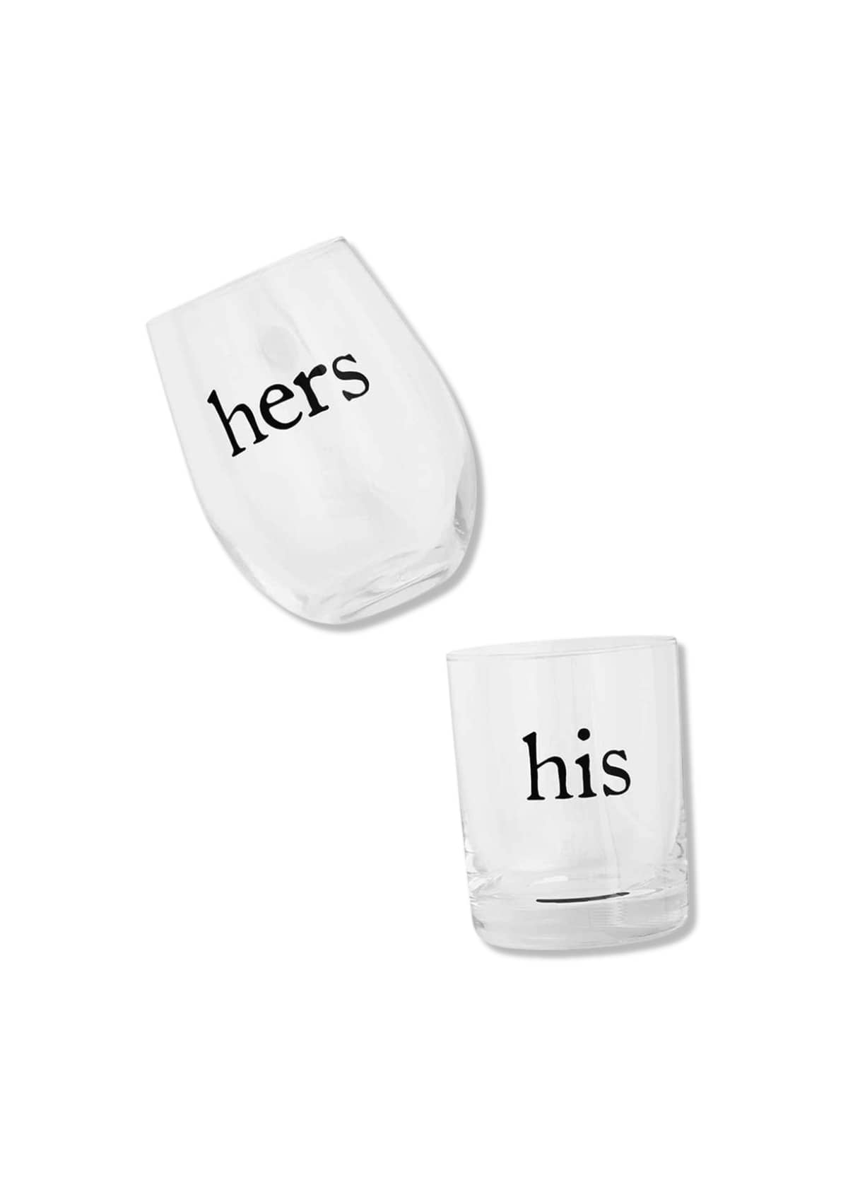 His Hers Boxed Glass Set -Mud Pie / One Coas- Ruby Jane-
