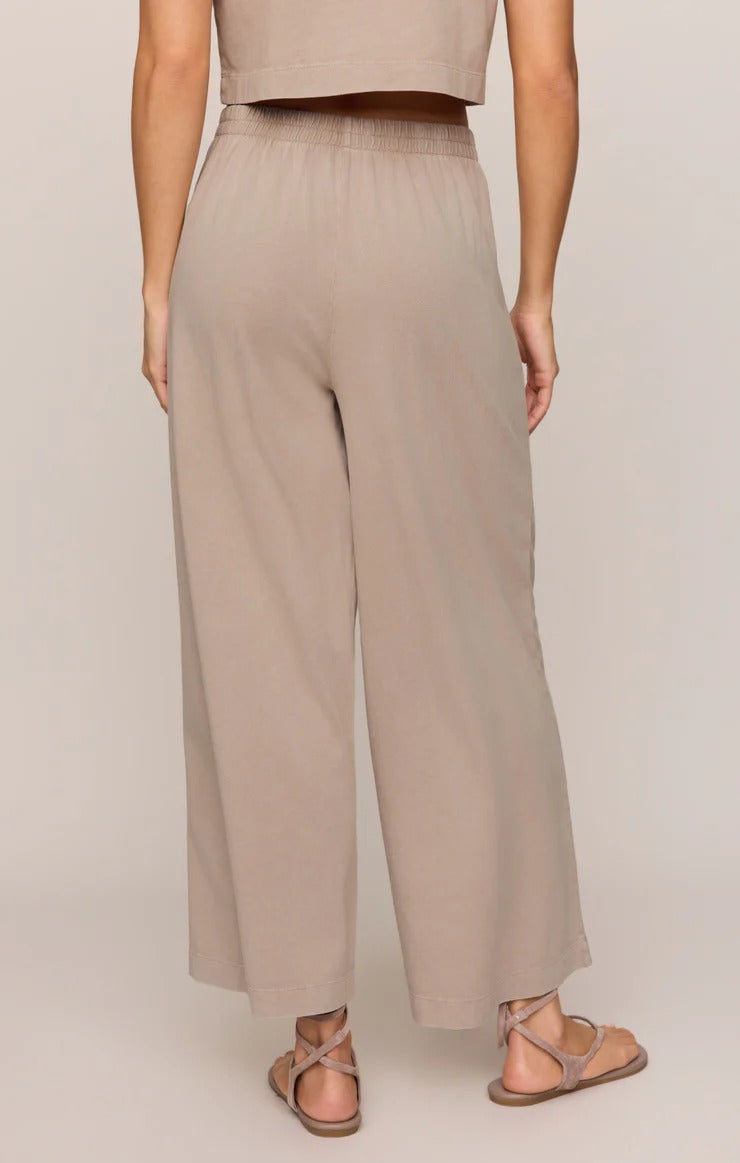 Scout Jersey Crop Flare Pant - Stone Gray