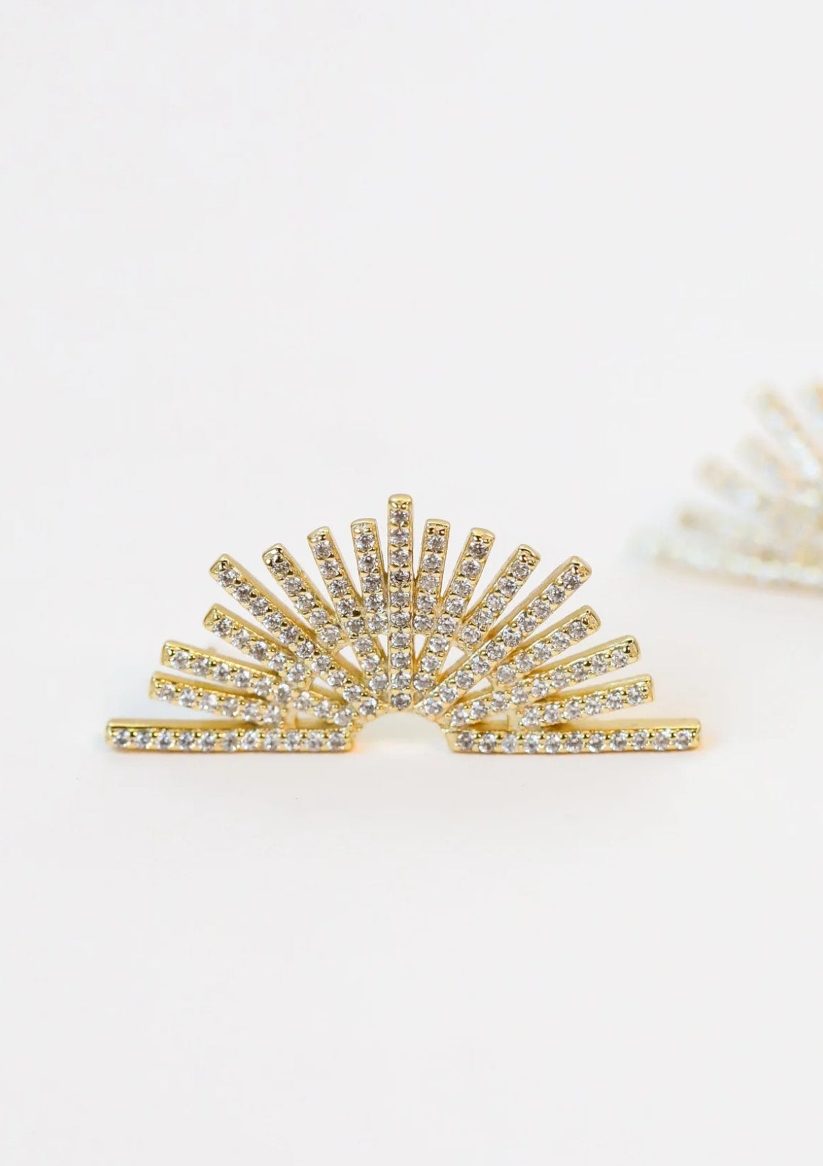 CZ Sunburst Post Earrings