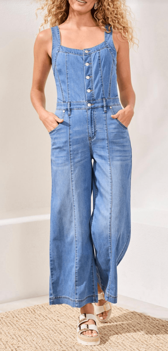 Jumpsuit with Adjustable Straps & Smocking