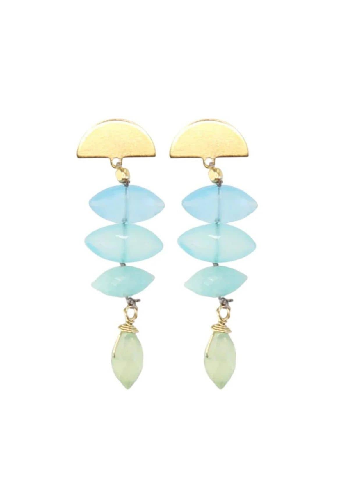 Kite Runner Earrings - Chalcedony -Catherine Page- Ruby Jane-