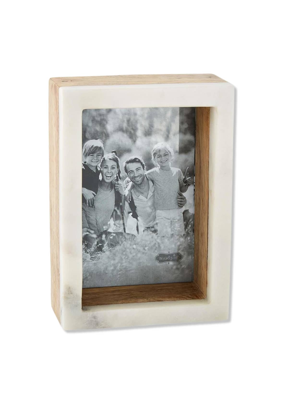 Large Wood + Marble Shadow Box Picture Frame -Mud Pie / One Coas- Ruby Jane-