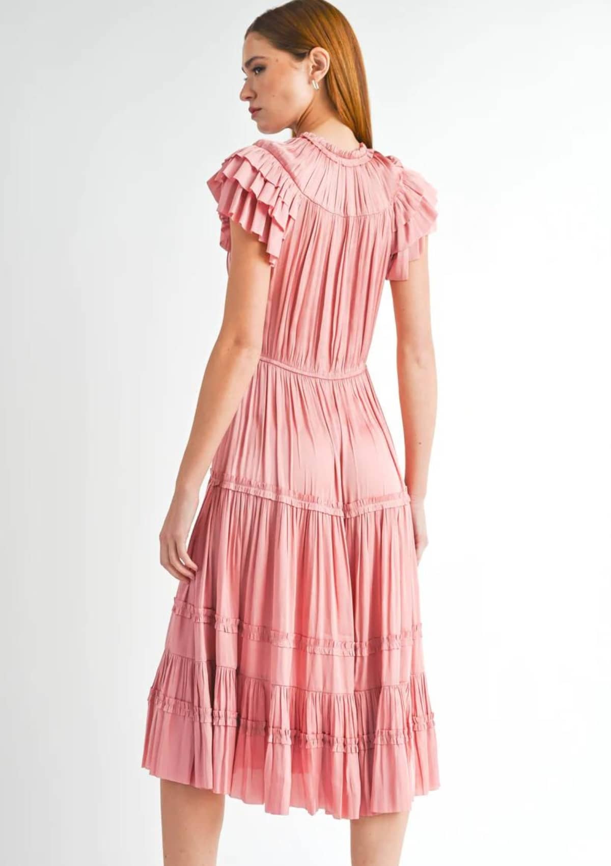 Long Short Sleeve Ruffle Dress -Reset by Jane- Ruby Jane-