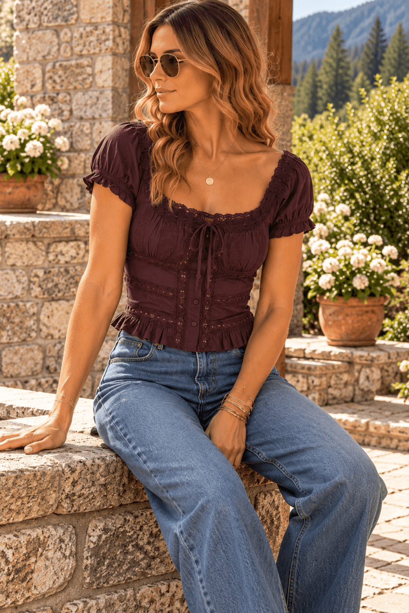 burgundy-Casual Tops-Fall-Ruby Jane & Valleygirl Boutique.