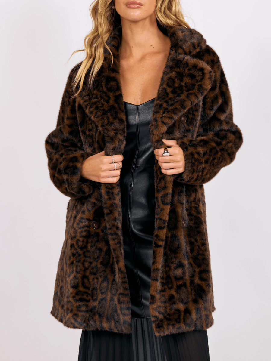 Matgaux Leopard Faux Fur Coat - RubyJane & Valleygirl