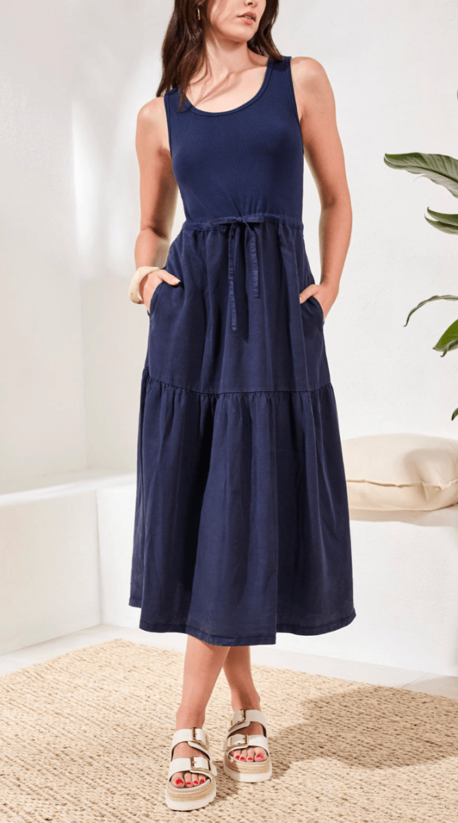 Mixed Media Sleeveless Boat Neck Maxi Dress - RubyJane & Valleygirl Mixed Media Sleeveless Boat Neck Maxi Dress - RubyJane & Valleygirl