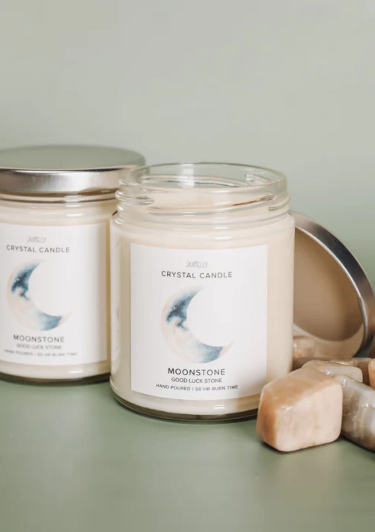 Moonstone Crystal Candle -JaxKelly- Ruby Jane-