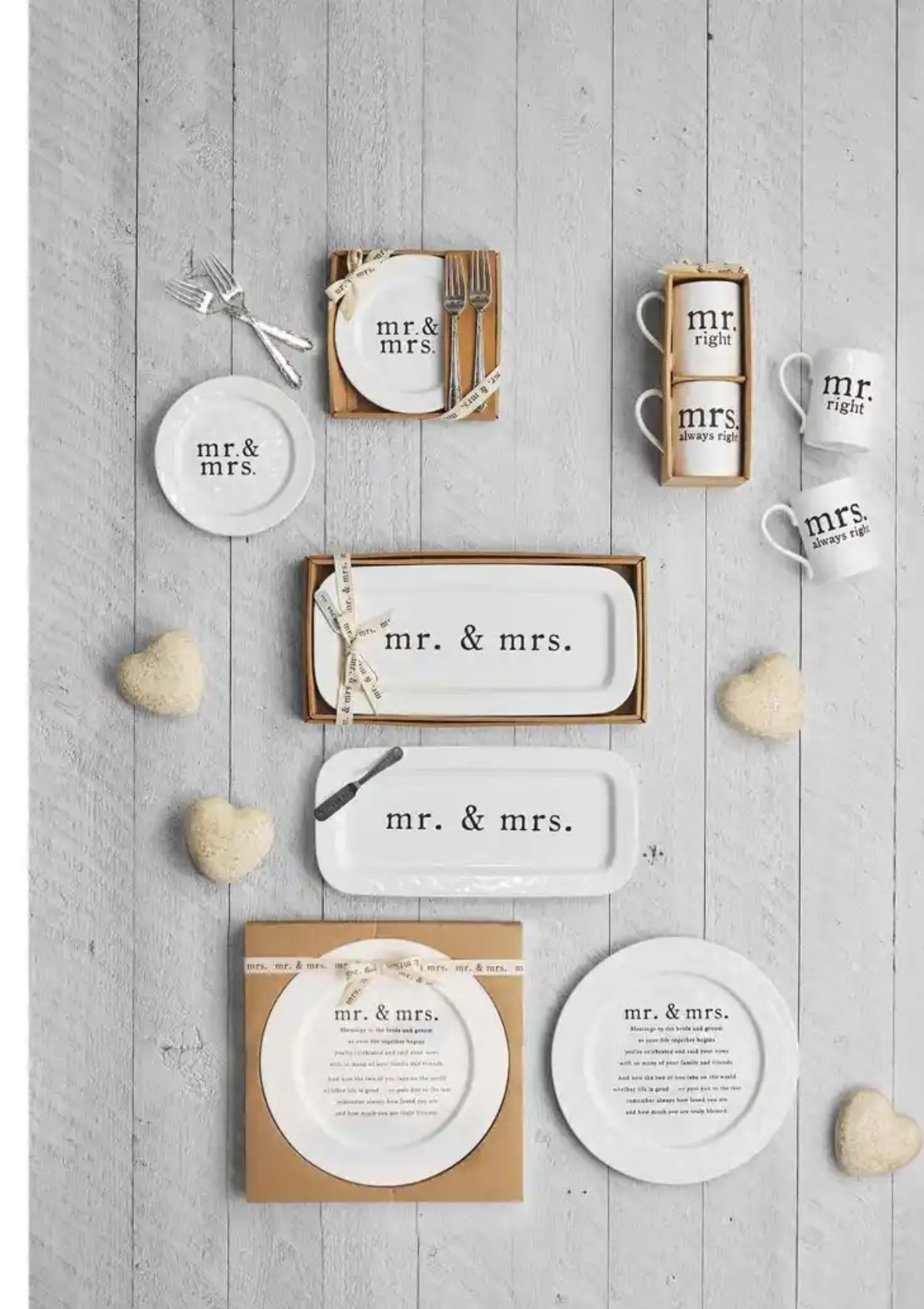 Mr & Mrs Hostess Set -Mud Pie / One Coas- Ruby Jane-