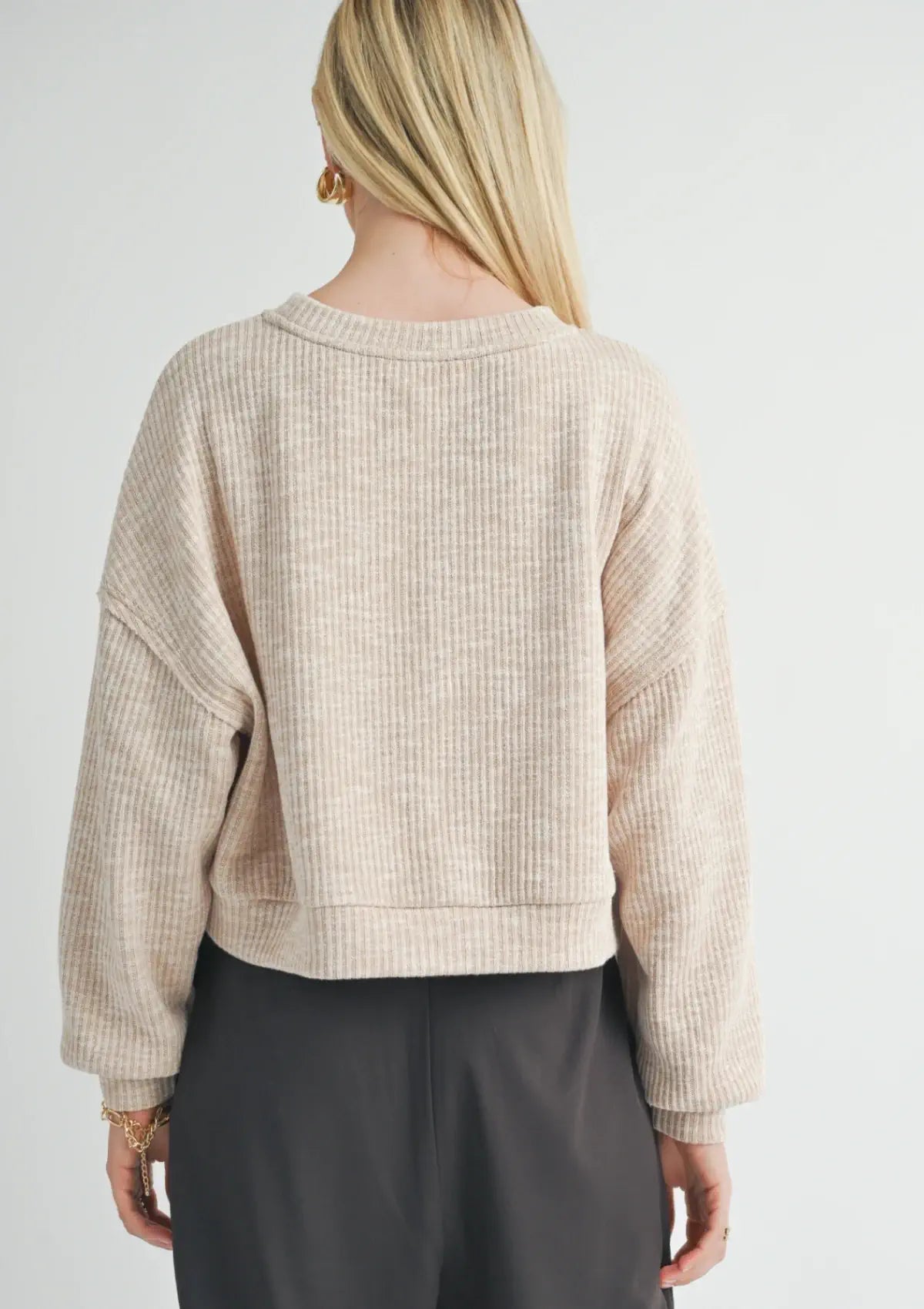Tan Crew neck. From Sage The Label.