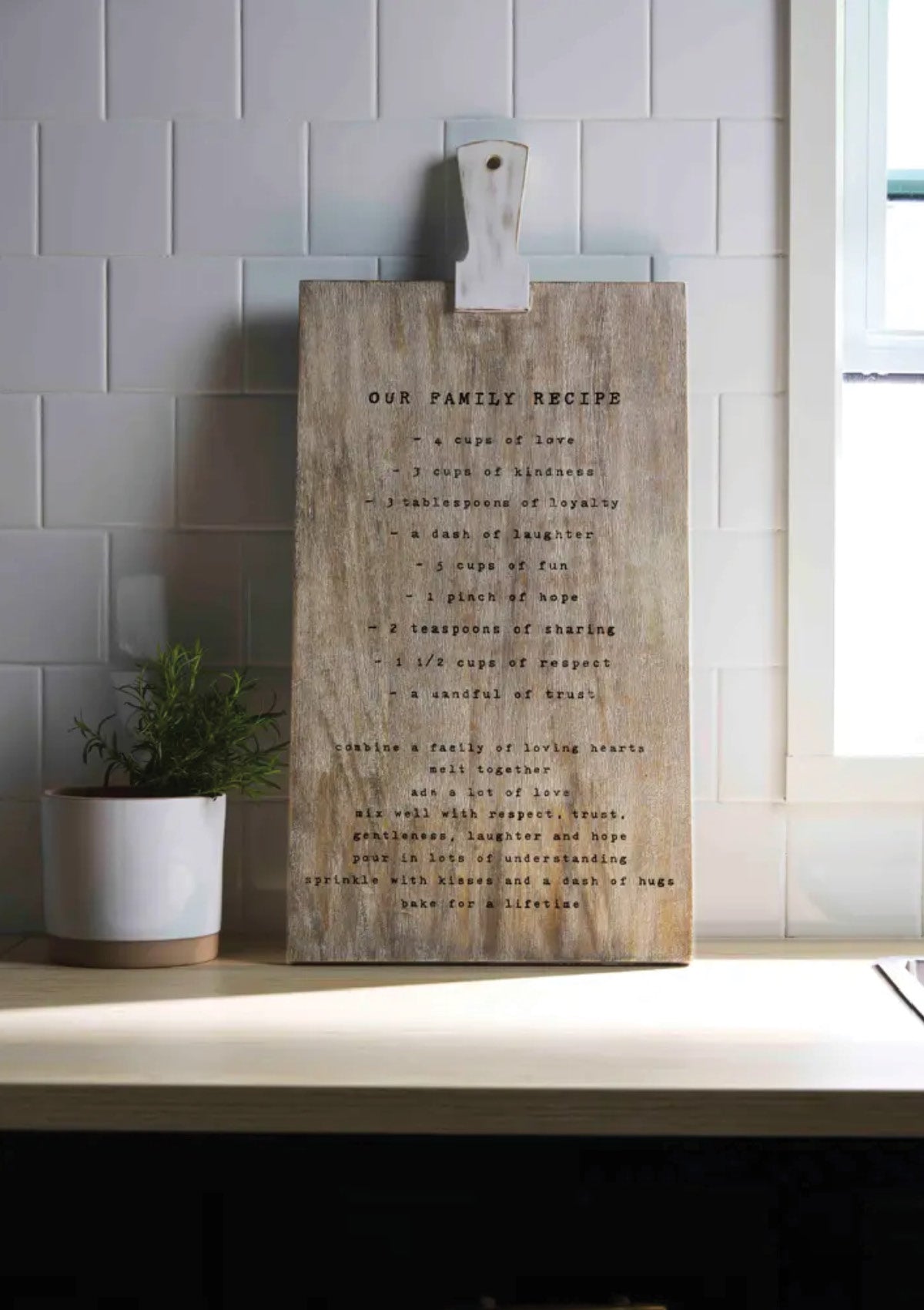 'Our Family Recipe' Wood Board -Mud Pie- Ruby Jane-