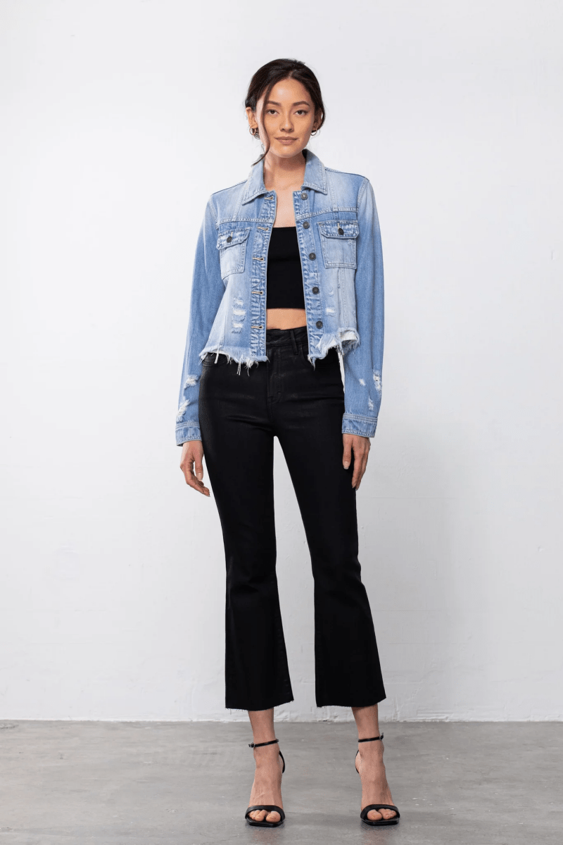 Rebel Regular Fitted Jacket with Uneven Hem - RubyJane & Valleygirl L Rebel Regular Fitted Jacket with Uneven Hem - RubyJane & Valleygirl L