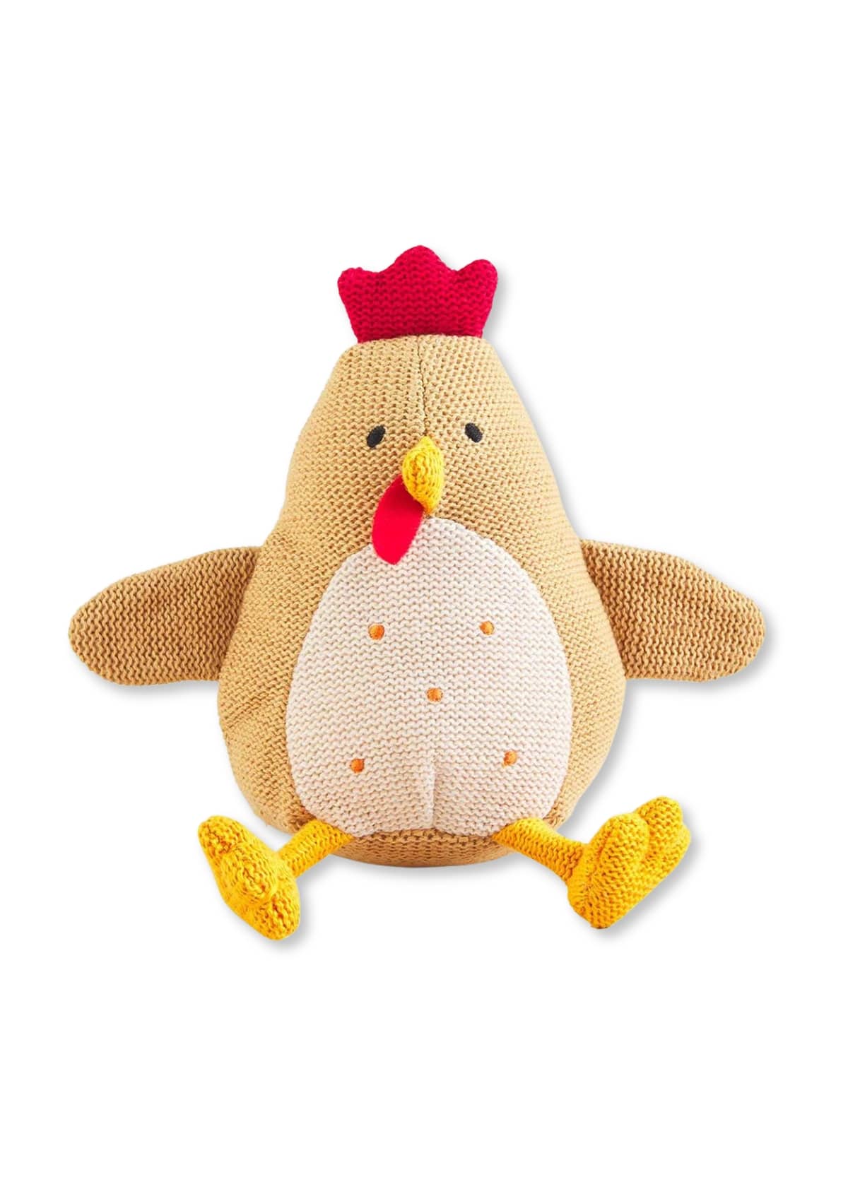 Rooster Farm Knit Baby Rattle -Mud Pie / One Coas- Ruby Jane-
